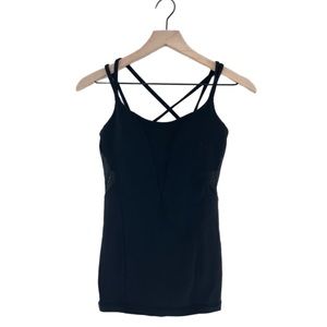 LULULEMON Black Crisscross Mesh Tank Top